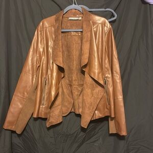 NWT Brown Faux Leather Jacket 2X